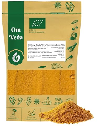 BIO Masala Curry Orient | Aromatische Gewürzmischung mit Kurkuma, Koriander, Kreuzkümmel & Zimt | Mild-würzig & vielseitig für orientalische Gerichte | OmVeda von OmVeda