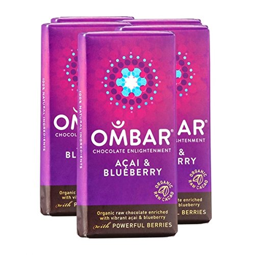 5 x Ombar Bio Acai & Blueberry Rohe Schokolade, 5 x 35 g von Ombar