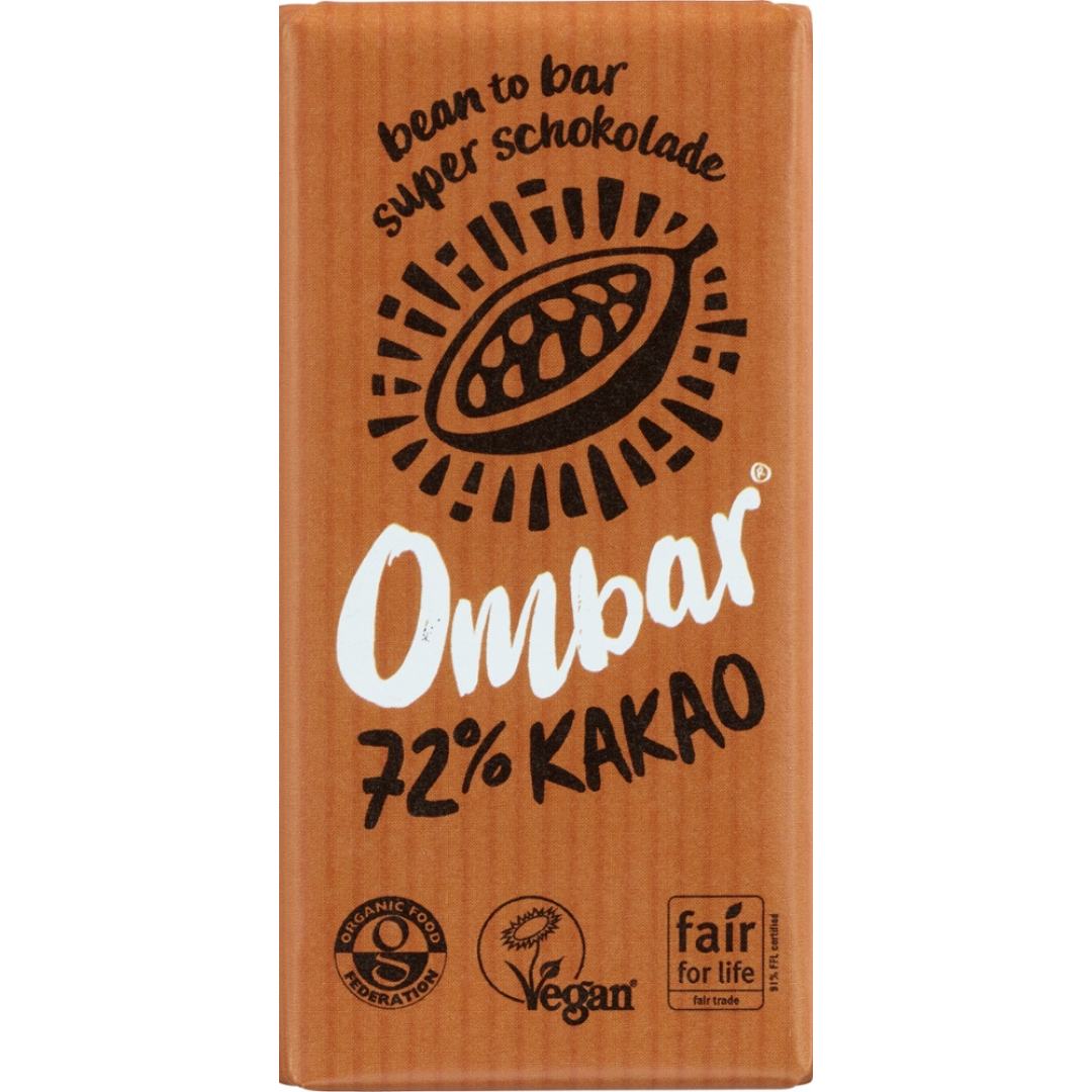 Bio Raw 72% Kakao Schokolade 70g Bio Raw 72% Kakao Schokolade 70g von Ombar