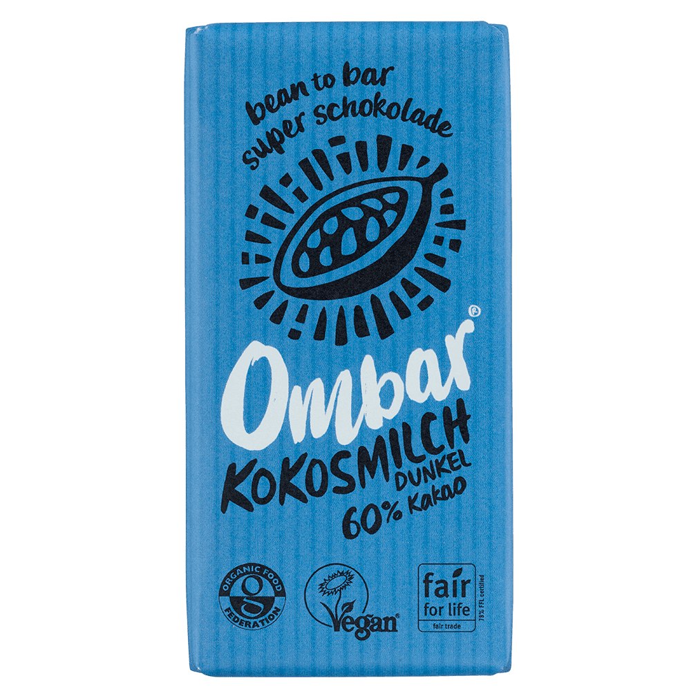 Bio Raw Kokosmilch Dunkle Schokolade, 35g Bio Raw Kokosmilch Dunkle Schokolade, 35g von Ombar