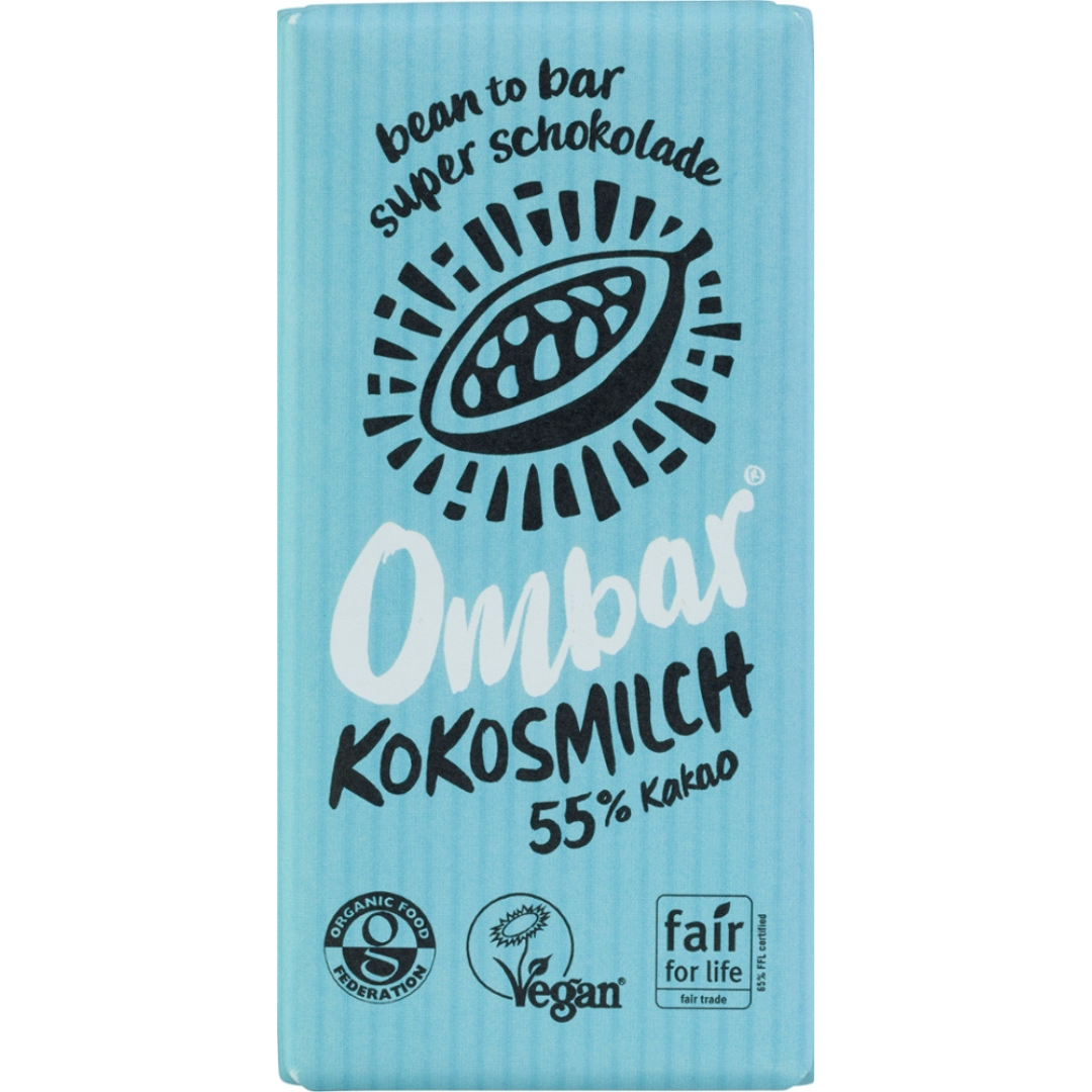 Bio Raw Kokosmilch Schokolade 70g Bio Raw Kokosmilch Schokolade 70g von Ombar