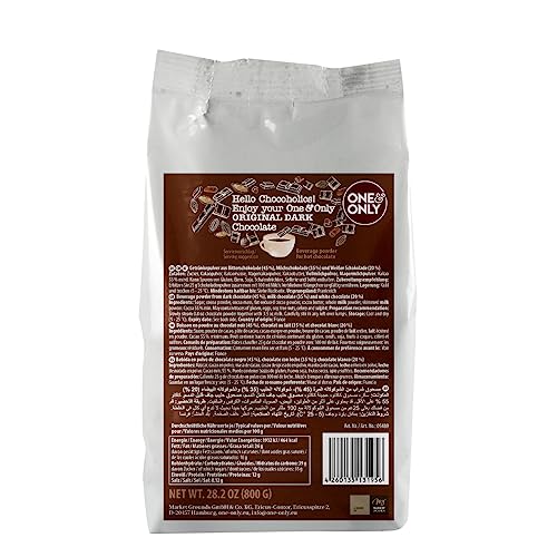 One&Only Chocolate Powder Original Dark 800 g - Hochwertiges Getränkepulver für eine Premium-Trinkschokolade mit 55 % Kakao von one&only