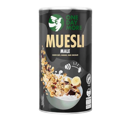 OneDayMore Schoko Müsli für ihn | 500g Haferflocken Fit Schokomüsli mit Bananen | Viele Früchte Essen Snack Aus 100% Natürlichen Zutaten | Muesli Ohne Palmöl OneDayMore Schoko Müsli für ihn | 500g Haferflocken Fit Schokomüsli mit Bananen | Viele Früchte Essen Snack Aus 100% Natürlichen Zutaten | Muesli Ohne Palmöl von OneDayMore