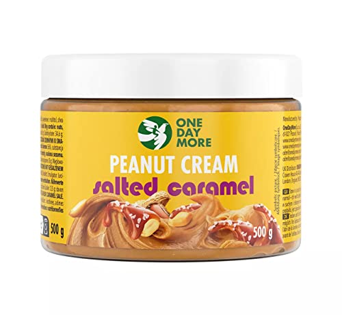 OneDayMore Erdnusscreme Karamell | Erdnussbutter Ohne Zucker Palmöl | Peanut Butter Erdnussmus | 500g | Smooth Crunchy Haselnuss Protein Nussmus | Erdnussbutt Ednußbutter von OneDayMore