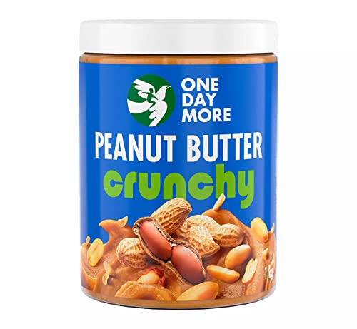 OneDayMore Erdnusspaste Crunchy | Erdnussbutter Ohne Zucker Palmöl | Peanut Butter Erdnussmus | 1kg | Smooth Haselnuss Protein Nussmus | Erdnussbutt Ednußbutter von OneDayMore