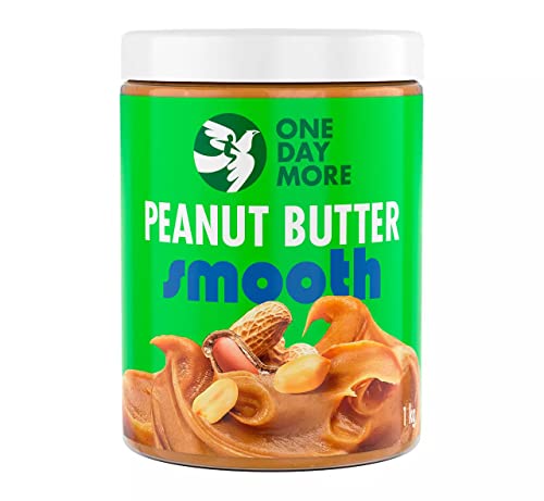 OneDayMore Erdnusspaste Smooth | Erdnussbutter Ohne Zucker Palmöl | Peanut Butter Erdnussmus | 1kg | Smooth Haselnuss Protein Nussmus | Erdnussbutt Ednußbutter von OneDayMore