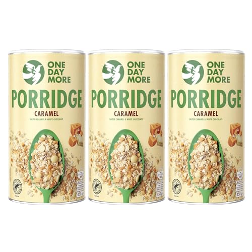 OneDayMore Karamell Porridge | 1350g Haferbrei Müsli | Haferflocken Frühstück Aus 100% Natürlichen Zutaten | Gesunde Snacks Essen | 3-pack von OneDayMore