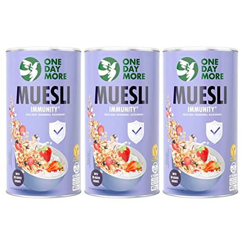 OneDayMore Müsli für das Immunsystem | 1200g Vegan Viele Früchte Muesli | Essen Snack Aus 100% Natürlichen Zutaten | Fit Haferflocken mit Apfel Erdbeeren | 3-pack OneDayMore Müsli für das Immunsystem | 1200g Vegan Viele Früchte Muesli | Essen Snack Aus 100% Natürlichen Zutaten | Fit Haferflocken mit Apfel Erdbeeren | 3-pack von OneDayMore