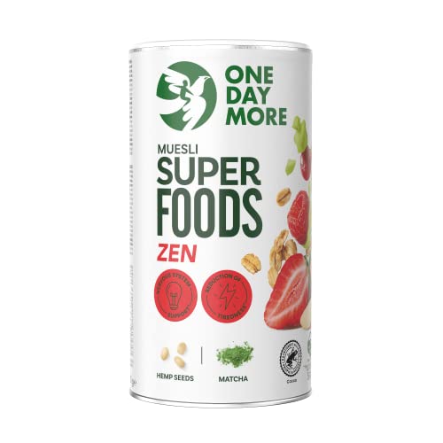 OneDayMore Superfoods ZEN Protein Müsli ohne Zucker | 500g Low Carb Müsli Zuckerfrei Musli Frühstück Snack | Früchtemüsli Schoko Fit Muesli Essen Aus 100% Natürlichen Zutaten | von OneDayMore