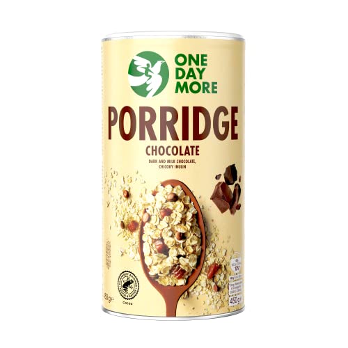 OneDayMore Zweifach Schokoladig Porridge ohne Zucker | 450g Haferbrei Schoko Zuckerfrei Müsli | Haferflocken Frühstück Aus 100% Natürlichen Zutaten | Schokolade Hafer-Porridge Essen von OneDayMore