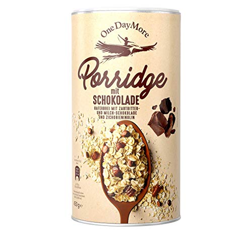 OneDayMore Zweifach Schokoladig Porridge ohne Zucker | 450g Haferbrei Schoko Zuckerfrei Müsli | Haferflocken Frühstück Aus 100% Natürlichen Zutaten | Schokolade Hafer-Porridge Essen von OneDayMore
