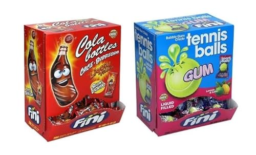 2 Boxen Fini Kaugummi Mix aus 2 Sorten (1x Cola Bottles + 1 x Tennisbälle) a 1 kg + Space Keks gratis a 45 g von Onlineshop Bormann von Onlineshop Bormann