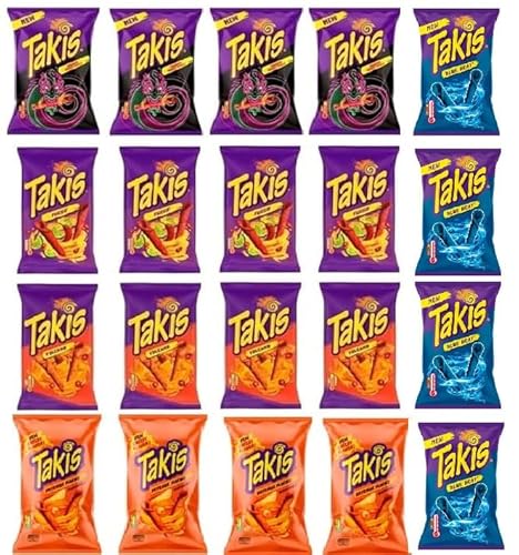 20 x Takis Mix 4 x Dragon Sweet Chilli a 100g - + 4 x Fuego + 4 x Volcano + 4 Nacho Cheese + 4 Takis Blue Heat Space Riegel von Onlineshop Bormann von Onlineshop Bormann