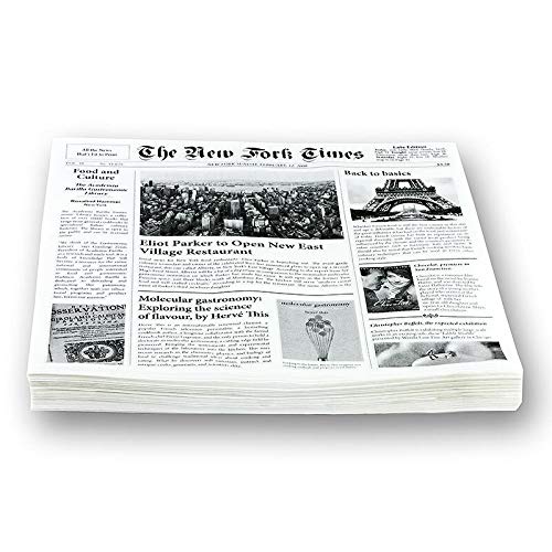 Snack Papier mit Zeitungspapierdruck, ca.290x300mm, New Fork Times, 500 Blatt von Only Premium Food GmbH