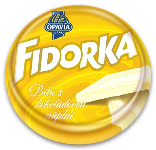 Opavia Fidorka Gelb 5er 5-Pack 5x30g/5x1.1 Weiß Schokolade beschichtet Wafer mit Schokoladenfüllung von Opavia