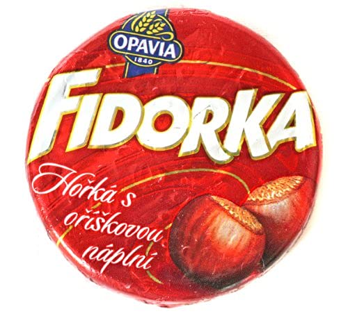 Opavia Fidorka Rot 5er Pack 5x30g/5x1.1 Dunkel Schokolade beschichtet Wafer mit Haselnuss Füllung von Opavia