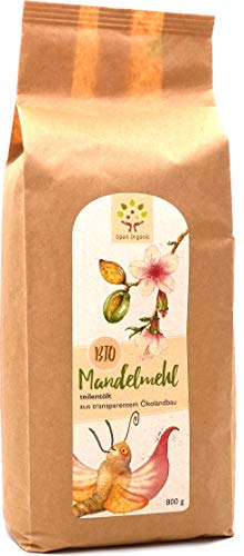 Bio-Mandelmehl 800g, teilentölt aus ganzen Mandeln, vermahlen in Granitsteinmühle Bio-Mandelmehl 800g, teilentölt aus ganzen Mandeln, vermahlen in Granitsteinmühle von Open Organic
