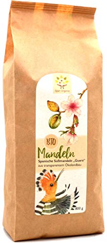Bio-Mandeln 800g, 0,8kg Nachfüllpackung, 100% Süßmandeln aus regenerativer Landwirtschaft in Spanien von Open Organic