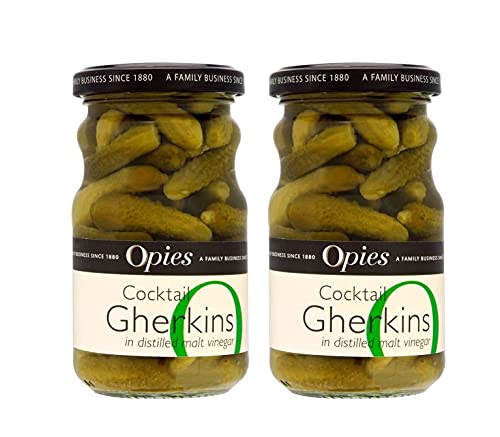 Opies Cornichons in destilliertem Malt Vinegar (227g) - Packung mit 2 von Opies