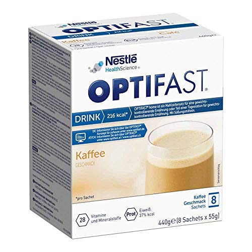 OPTIFAST Diät Shake Kaffee zum Abnehmen | eiweißreicher Mahlzeitersatz mit wichtigen Vitaminen und Mineralstoffen | schnell zubereitet und lecker im Geschmack | 8 x 55g von OPTIFAST