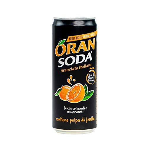 Oran Soda Limonade (24 x 330ml) von Crodo - Orangenlimonade - mit Fruchtfleisch - natürliche Aromen - Orangen aus Süditalien - erfrischend fruchtig - pur oder als Cocktail genießen - EINWEG Dose von Oran Soda