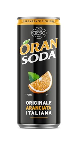 Oran Soda Limonade (24 x 330ml) von Crodo - Orangenlimonade - mit Fruchtfleisch - natürliche Aromen - Orangen aus Süditalien - erfrischend fruchtig - pur oder als Cocktail genießen - EINWEG Dose von Oran Soda