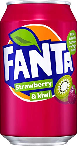2 x 24 Fanta Strawberry & Kiwi (48 x 0,33 L Dosen) EINWEG inkl. gratis FiveStar Kugelschreiber (Europa) von Orange