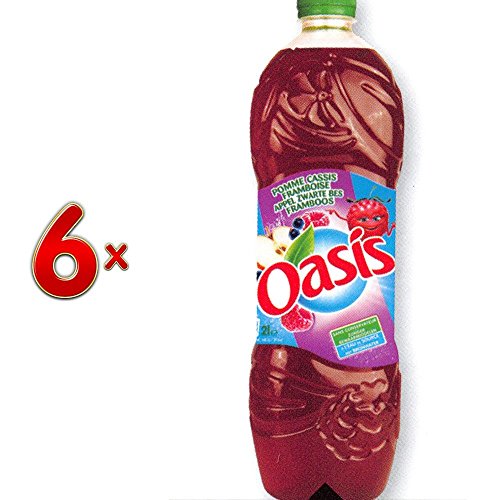Oasis Pomme Cassis Framboise 6 x 2l Flasche (Limonade mit dem Geschmack von Äpfel, schwarzen Johannisbeeren und Himbeeren) von Orangina Schweppes