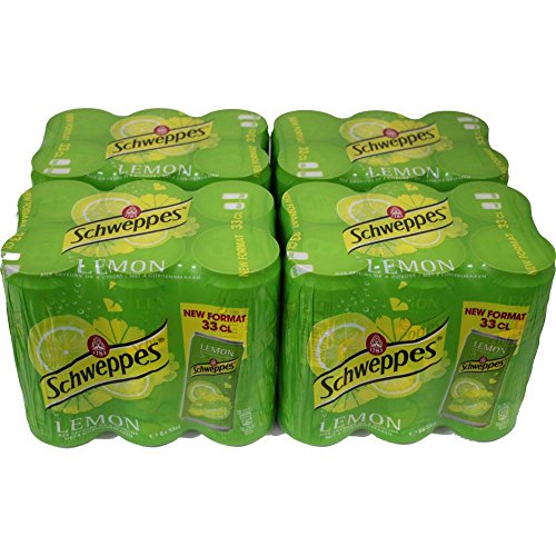 Schweppes Lemon 4 Pack á 6 x 0,33l eingeschweißt (24 Dosen Zitrone) von Orangina Schweppes