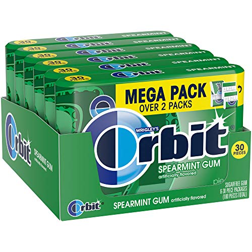 ORBIT Spearmint Sugar Free Chewing Gum, 30-Piece Pack of 6 von Orbit