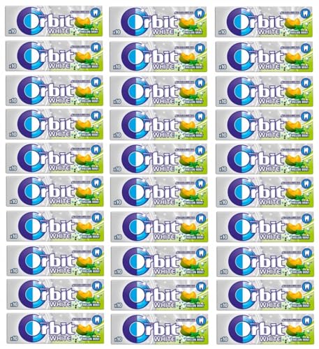 Orbit Kaugummi | White Melon Mint Bubblemint | Zuckerfrei | 30 Packungen (30 x 10 Dragees) | 420 g von Orbit