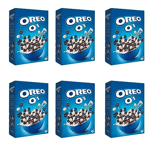 Oreo O's Cereal 6 x 350 g, Oreo Cerealien mit Kakao- und Vanillegeschmack, Oreo Cereal als Frühstück oder Snack zwischendurch, enthält Vitamine und Eisen von Oreo O's