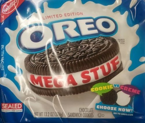 Nabisco, Oreo, Chocolate Cookie, Mega Stuf, Limited Edition, 13.2oz Bag (Pack of 4) by Oreo