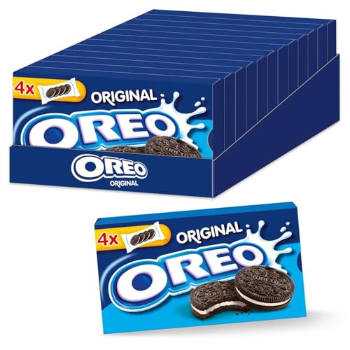 OREO Original 12 x 176g, Knuspriger Kakao Doppelkeks gefüllt mit Crème-Füllung von Oreo