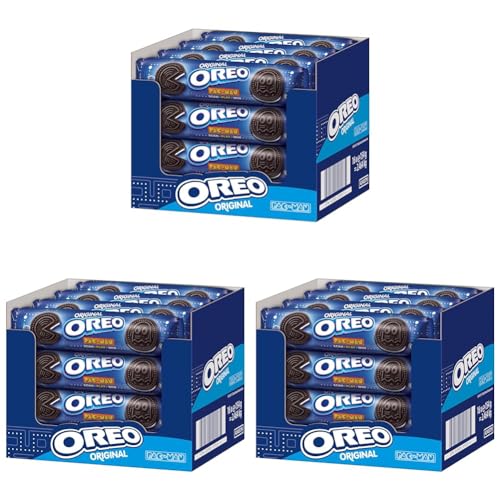 OREO Original 16 x 154g, Knuspriger Kakao Doppelkeks gefüllt mit Crème-Füllung (Packung mit 3) von Oreo