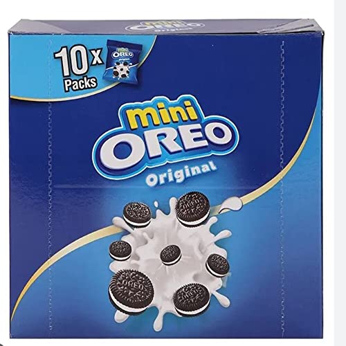Oreo Mini Original 10 Packungen 204 g blau (4029824) – Weizenmehl, Zucker, Palmöleöl, Kakao-Feststoffe usw von Oreo
