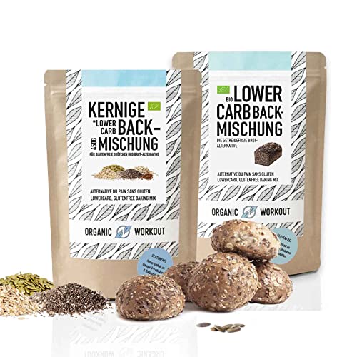 LOWER-CARB-BROTBACKMISCHUNG + KERNIGE BACKMISCHUNG Bundle – Bio, vegan, glutenfrei, Eiweiss-Brot-Alternative, Lebensmittel ohne Getreide, lactosefrei, keto - Organic Workout LOWER-CARB-BROTBACKMISCHUNG + KERNIGE BACKMISCHUNG Bundle – Bio, vegan, glutenfrei, Eiweiss-Brot-Alternative, Lebensmittel ohne Getreide, lactosefrei, keto - Organic Workout von Organic Workout
