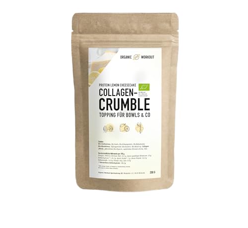 Lemon Cheesecake Protein Crumble Topping – mit Collagen, Ohne Zuckerzusatz, mit Bio-Erythrit & Bio-Erbsenprotein – Perfekt für Bowls, Joghurt & Desserts von Organic Workout