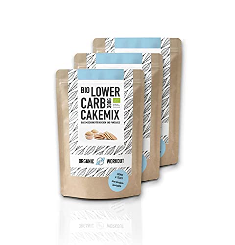 3er LOWER-CARB VANILLE KUCHEN BACKMISCHUNG - Bio, Gluten-frei, für Kuchen, Pancake, Mugcake, mit viel Protein - clean-eating, ohne Getreide, eiweiss-reich, gesüsst mit Erythrit, Organic Workout 3er LOWER-CARB VANILLE KUCHEN BACKMISCHUNG - Bio, Gluten-frei, für Kuchen, Pancake, Mugcake, mit viel Protein - clean-eating, ohne Getreide, eiweiss-reich, gesüsst mit Erythrit, Organic Workout von Organic Workout