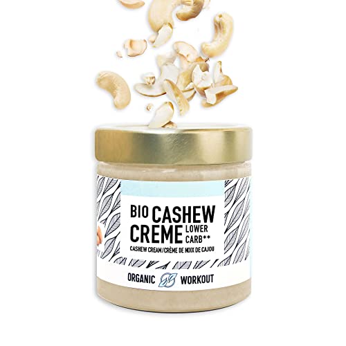 BIO-MANDELMUS MIT WHEY-PROTEIN UND FEINER VANILLE - lower-carb, zuckerfrei, ohne Zuckerzusatz, mit Erythrit, Bio Mandel-Creme, Organic Workout (Cashew + Vanille, klein) von Organic Workout
