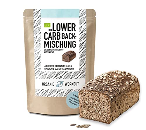 LOWER-CARB-BROTBACKMISCHUNG 350g – Bio, vegan, glutenfrei, Eiweiss-Brot-Alternative, Lebensmittel ohne Getreide, ohne Milch, keto, Organic Workout von Organic Workout