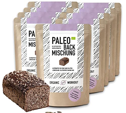 PALEO-BACKMISCHUNG 10er Pack | Bio | Brot-Alternative-gluten-frei | lower-carb | Eiweiss-Brot | clean-eating | Fitness | hefefrei | ohne Getreide, Organic Workout von Organic Workout