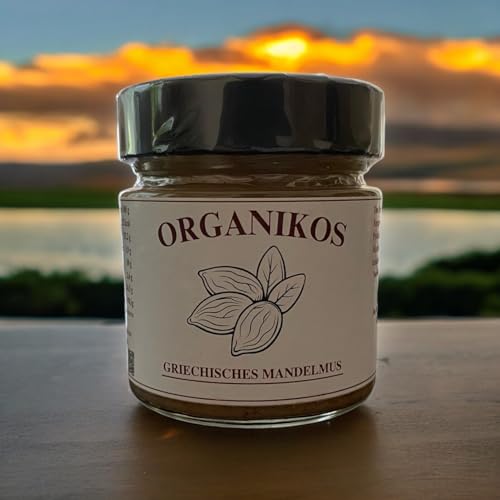 Organikos - Mandelmus aus Griechenland 200 g - Nussmus ohne Zusatz von Zucker - 100% Griechische handverlesene Mandeln - Hoher natürlicher Proteingehalt Organikos - Mandelmus aus Griechenland 200 g - Nussmus ohne Zusatz von Zucker - 100% Griechische handverlesene Mandeln - Hoher natürlicher Proteingehalt von ORGANIKOS