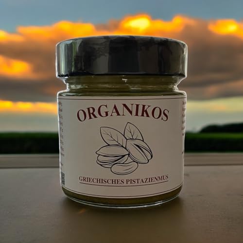 Organikos - Pistazienmus aus Griechenland 200 g - Nussmus ohne Zusatz von Zucker - 100% Griechische handverlesene Pistazien - Hoher natürlicher Proteingehalt Organikos - Pistazienmus aus Griechenland 200 g - Nussmus ohne Zusatz von Zucker - 100% Griechische handverlesene Pistazien - Hoher natürlicher Proteingehalt von ORGANIKOS