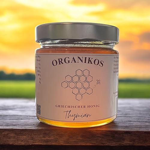 Organikos Thymianhonig - Rohhonig aus Griechenland - im Glas 500gr - 100% Hochwertiger Premiumhonig - Traditionell produziert durch Familienbetrieb Organikos Thymianhonig - Rohhonig aus Griechenland - im Glas 500gr - 100% Hochwertiger Premiumhonig - Traditionell produziert durch Familienbetrieb von ORGANIKOS