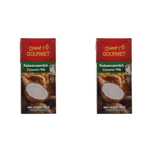 Orient GOURMET Kokosnussmilch - Cremige Milch mit typischem Kokosgeschmack - Authentisch thailändische Küche - 1 x 1000 ml (Packung mit 2) von Orient