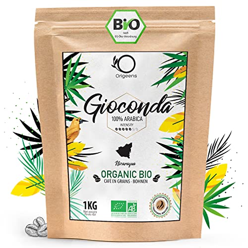 ORIGEENS BIO Kaffeebohnen 1kg | Biologische Arabica Kaffee Ganze Bohnen | Single Origin Nicaragua Gioconda | Säurearm | Traditionelle Röstung von Origeens