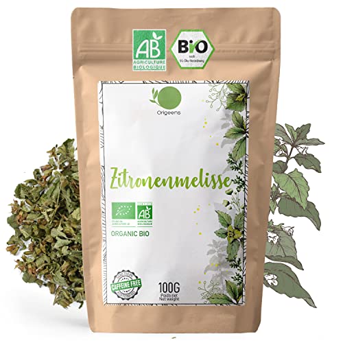 ORIGEENS ZITRONENMELISSE TEE BIO 100g | Melissentee Bio - Melissa Officinalis - Organic Lemon Balm Tea | Verdauungsfördernder und entspannender Kräutertee von Origeens