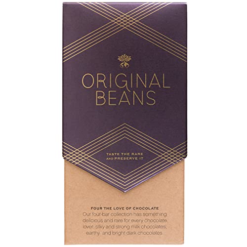 Original Beans - Four the Love of Chocolate Geschenkset - 4x 70g Tafeln- CH-BIO-006 - 1x Piura 75%, 1x Virunga 70%, 1x Femmes de Virunga 55%, 1x Esmeraldas 42% von Original Beans