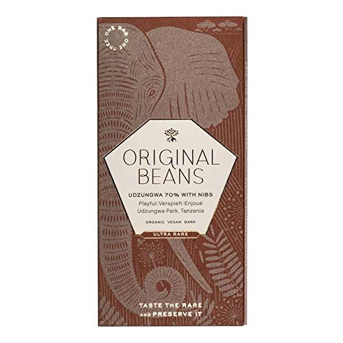 Original Beans - Cru Udzungwa 70% mit Nibs Bio Dunkelschokolade Tafeln - 70 g - 13er Pack von Original Beans